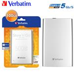 HARD DISK ESTERNO 500GB VERBATIM USB 3.0 ULTRASLIM SILVER