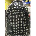 ZAINO TRENDY 40CM 3ZIP QUADRETTONI BIANCO