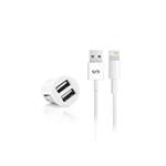 ALIMENTATORE AUTO USB 2A + CAVO LIGHTNING APPLE BIANCO
