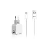 CARICA BATTERIA DA RETE 2 USB 3.4A + CAVO MICRO USB FONEX BIANCO