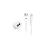 ALIMENTATORE AUTO USB 1A + CAVO LIGHTNING APPLE BIANCO
