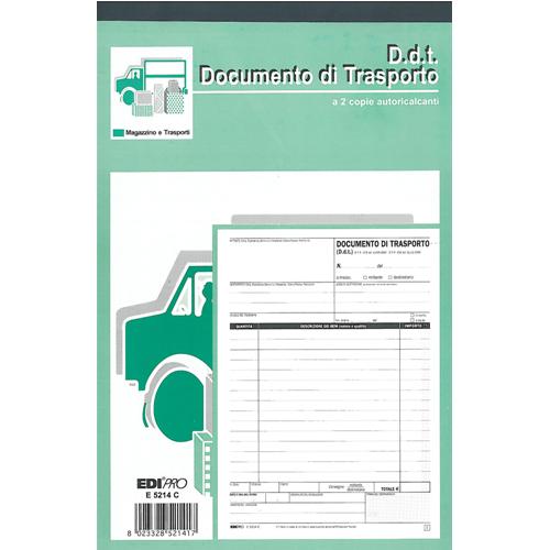 ElettroCart: elettronica e cancelleria - Scheda prodotto: 82074 - D.D.T.  DOCUMENTO DI TRASPORTO 23X15 3 COPIE - DATA UFFICIO (MODULISTICA - Trasporti  e Magazzino);