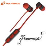 AURICOLARE BLUETOOTH STEREO C/TASTO RISP.E REG.VOLUME ROSSO TECHMADE