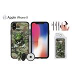COVER POSTERIORE IPHONE X CAMOUFLAGE + STAND