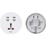 CARICA DA RETE 4 USB 5V 4.8A + PRESA UNIV. WHITE