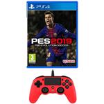 KIT NACON WIRED COMPACT CONTROLLER ROSSO + PES 2019