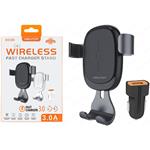 CARICABATTERIA NEWTOP KC01 KIT AUTO STAND WIRELESS NERO