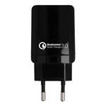 CARICA BATTERIA DA RETE 18W + 2 USB QUALCOMM AREA NERO