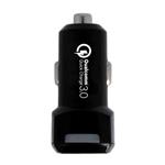 CARICA BATTERIA DA AUTO QUALCOMM 18W 2USB NERO AREA