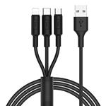CAVO USB 3 IN 1 - MICRO USB - TYPE C - LIGHTING NERO X25 HOCO XPRESS 