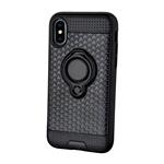 COVER POSTERIORE IPHONE X - XS ANTI SHOCK C/ANELLO+METALLO NERO