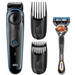 RASOIO BRAUN BT3040 ELETTRICO TRIMMER NERO/BLU