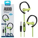 AURICOLARE NEWTOP STEREO FITNESS JACK 3,5 CF21 VERDE