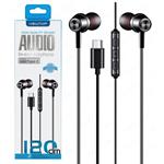 AURICOLARE NEWTOP STEREO C/MICR. TASTO RISP. TYPE C NT-29495 NERO