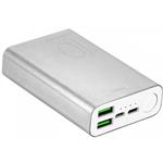 POWERBANK 10000MAH FAST CHARGER 2USBA+USB-C 15W SILVER