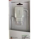 CARICABATTERIA DA RETE MICRO USB + USB 3.1A BIANCO FEDER