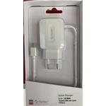 CARICABATTERIA DA RETE TYPE-C + USB 3.1A BIANCO FEDER