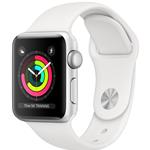 APPLE WATCH SERIE 3 + GPS 38MM MTEY2QL/A SILVER ALLUMINIUM SPORT BAND BIANCO