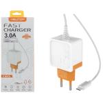 CARICA BATTERIA DA RETE C/CAVO TYPE-C CM15 NEWTOP BIANCO