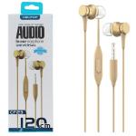 AURICOLARE NEWTOP STEREO C/MICR. TASTO RISP. JACK 3,5 CF23 GOLD