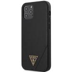 COVER POSTERIORE IPHONE 12 (6,1) IPHONE 12 PRO (6,1) SAFFIANO V STITCH GUESS NERO