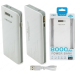 POWERBANK 8000MAH OUTPUT 2.1A PB10 BIANCO NEWTOP