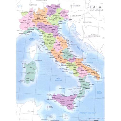 CARTINA GEOGRAFICA FISICA/POLITICA ITALIA CM.100X140