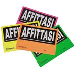 CARTELLO AFFITTASI COLORE FLUO ASS.32X22