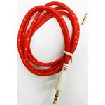 CAVO AUDIO DOPPIO JACK DA 3,5MM TESSUTO ROSSO