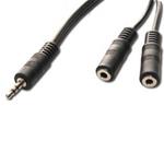 CAVO AUDIO JACK 3,5MM MASCHIO + 2 JACK 3,5MM FEMMINA NERO