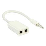 CAVO AUDIO JACK 3,5MM MASCHIO + 2 JACK 3,5MM FEMMINA BIANCO 