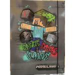 CARTELLE C/ELASTICO 3L PLASTIF. 25X35 DORSO 1CM MINECRAFT GREY