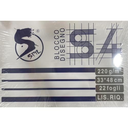 BLOCCO DISEGNO SPIL S4 33X48 220GR 22 FG LISCIO RIQUADRATO