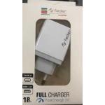 CARICABATTERIE DA RETE FEDER FTF3 DOPPIA USCITA USB-TYPE C 18W BIANCO