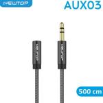 CAVO AUDIO JACK 3,5MM MASCHIO + JACK 3,5MM FEMMINA MM.5000 NERO