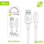 CAVO DATI/RICARICA USB-A/LIGHTNING 1 METRO 2.1A OXYN