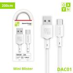 CAVO DATI/RICARICA USB-A/TYPE-C 2 METRI 2.1A