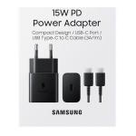 KIT ALIMENTATORE 15W + CAVO USB-C SAMSUNG NERO